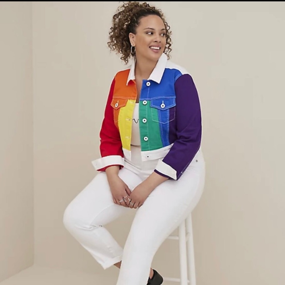 Torrid Rainbow Always Proud Denim jacket